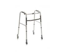 Deambulatore Pieghevole con 2 Ruote e 2 Puntali con Sistema Autobloccante