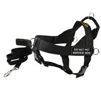 Dean and Tyler Bundle One DT Universal Harness, Do Not Pet Service Dog, Large (31, 42) + One Padded Puppy Leash, 183cm Stainless Snap, Black