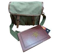 Dean Corso - Juego de réplica de bolsa y libro de novena puerta, estilo vintage, con "Nueve puertas del reino de las sombras", libro de piel sintética, accesorio de cosplay para coleccionista, color
