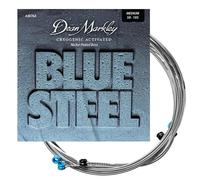 Dean Markley 2676 A NPS de graves cuerdas para guitarra de acero, color azul, resistencia media, 4 cuerdas, 50 - 105