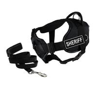 Dean & Tyler DT Fun - Arnés Sheriff con Soporte para el Pecho con Ribete Reflectante, Grande y Correa Acolchada de 6 pies para Cachorro.