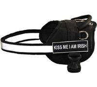 Dean & Tyler DT Works Fun - Arnés Kiss Me I Am Irish, Negro/Blanco, Grande, se Adapta a circunferencias de 34 a 47 Pulgadas