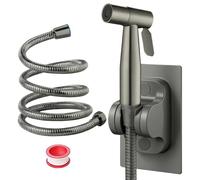 DEANKEJI 1,5 Metros Acero Inoxidable Grifo para WC-Conjunto, Gris Oscuro Ducha Inodoro, Duchas Higienicas para WC, con Manguera, para Baño, Cocina, Hotel