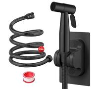 DEANKEJI 1,5 Metros Acero Inoxidable Grifo para WC-Conjunto, Negro Duchas Higienicas para WC con Manguera, Pulverizador de Bidé, Ducha Inodoro, para Baño, Cocina, Hotel