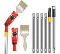 DEANKEJI 1,75 Metros de Acero Inoxidable Extension Pole, con Cepillo Rodillo Pintura, Multidireccional Soporte para Rodillo de Pintura, Adecuado para Techos Altos, Paredes y Decoraciones