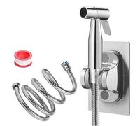DEANKEJI 2 Metros Acero Inoxidable Grifo Bidet para Wc-Conjunto, Plata Duchas Higienicas, Grifo Wc Higienico con Manguera, Bidet Pulverizador, para Cocinas, Baños y Hoteles