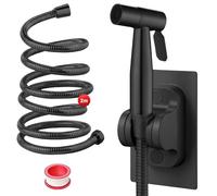 DEANKEJI 2 Metros Acero Inoxidable Grifo para WC-Conjunto, Negro Duchas Higienicas para WC con Manguera, Ducha Inodoro, para Baño, Cocina, Hotel