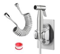DEANKEJI 2 Metros PE Duchas Higienicas para Wc-Conjunto, Plata Grifo Wc Higienico con Manguera, Grifo Bidet para WC, Ducha de Mano Bidet, para Cocinas, Baños y Hoteles