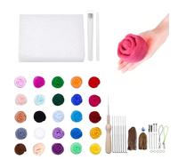 DEANKEJI 25 Colores Juego Lana Fieltro, 2 Gramos Cada Uno Kit de Inicio de Fieltros, con Kits e Instrucciones, Kit de Fieltro de Aguja para Principiantes y para Artesanías de Bricolaje