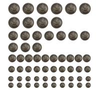DEANKEJI Botones, 60 Piezas 5 Tamaños Diferentes Botones Decorativos, Chapado en Bronce Antiguo Metal Botón Conjunto, Adecuado para Trajes, Chaquetas, Uniformes, Abrigos