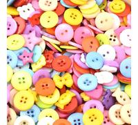 DEANKEJI Botones Decorativos, 400 Piezas Botones Hechos a Mano, Lindas Botones Para Coser Camisas, Coloridas Botones de Costura, Ricos Estilos y Formas, para Coser, Manualidades, Decoraciones