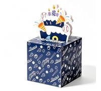 DEANKEJI Caja sorpresa para regalos de dinero, con pegatinas para manualidades, color azul oscuro
