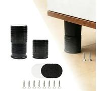 DEANKEJI Juego de 4 Piezas Patas Regulables, 43 x 40 mm Patas Regulables para Muebles, Patas para Sofa, con Tornillos y Almohadillas Adhesivas, Adecuado para Mesas, Sofás
