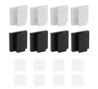 DEANKEJI Juego de 8 Piezas Clips de Pared Autoadhesivos, 6 X 6 cm Grande Clip Limpiador Facial, Blanco y Negro Clip Autoadhesivo, para Guardar Limpiadores Faciales, Toallas, Toallas Faciales