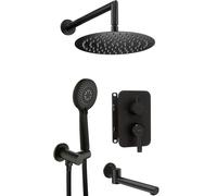Deante Arnika conjunto bañera/ducha empotrado con rociador con efecto lluvia negro BXYYNQAM