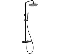 Deante Arnika conjunto de ducha a pared con rociador con efecto lluvia negro NAC_N1QK