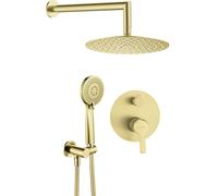 Deante Arnika conjunto de ducha empotrado con rociador con efecto lluvia oro NACR9QP