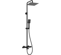 Deante conjunto de ducha a pared con termostato con rociador con efecto lluvia negro NAC_N1HT