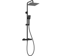 Deante conjunto de ducha a pared con termostato con rociador con efecto lluvia negro NAC_N4HT