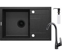 Deante Corio fregadero con grifo y dispensador grafito/negro ZRCC2113