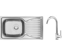 Deante Doppio fregadero con grifo acero/cromo ZENB0113