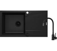 Deante Evora fregadero con grifo negro/negro ZQJJN113