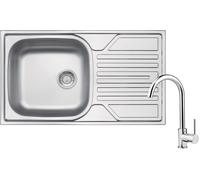 Deante Legato fregadero con grifo acero/cromo ZELA0113