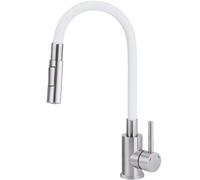 Deante Luno grifo de cocina de pie acero inoxidable-blanco BOC_W740