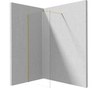 Deante Prizma mampara de ducha walk-in 100 cm oro cepillado/vidrio transparente KTJ_R30P