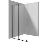 Deante Prizma mampara de ducha walk-in 80 cm negro mate/vidrio transparente KTJN_38R