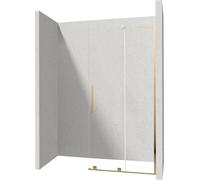 Deante Prizma mampara de ducha walk-in 90 cm oro brillante/vidrio transparente KTJ_Z39R