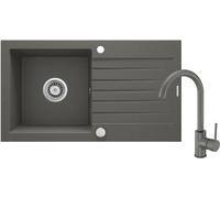 Deante Zorba fregadero con grifo antracita/antracita ZQZVT113