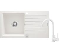 Deante; Fregadero de granito con grifo de cocina incluido ZORBA (ZQZVA113); Color: alabastro