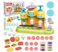 deAO 51pcs Juego de Plastilina con 8 Arcilla, Herramientas Plastilina y Plastilina Moldes, Moldes de Helados de Juguete,Actividades de Manualidades para Niños y Niñas