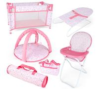 deAO 6 en1 Conjunto Accesorios para Muñecas Plegable Y Transportable