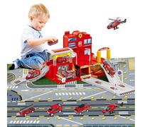 deAO City Estación de Bomberos, Departamento de Policía, Estación de Construcción, Base Militar, Helicóptero, Camión, Mapa, Regalo para Niños y Niñas de 6 Años