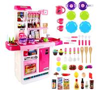 deAO Cocinita "Mi Pequeño Chef" con Características de Sonidos, Panel Táctil y Agua Más de 40 Accesorios Incluidos (Rosa) , color/modelo surtido