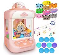 deAO Máquina de Garras Juguete con Música, Incluidy 20 Peluches, 10 Gashapones, Mini Máquina de Garras Buen Regalo para Cumpleaños, Navidad, Fiestas, Juego de Fiesta