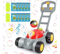 deAO Maquina de Pompas de Jabon, Cortacesped Juguete Burbujas Jardin, Maquina Pompas 6000+ por Minuto para Cumpleaños Fiesta, Juguetes Exterior para Niños Jardin, Regalos Infantiles Niños 2 años