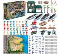 deAO Soldados de Juguete Militar Conjunto con 32 Personajes Militares, Tanques, Aviones, Mapa, Hombres del Ejército Juguete para Niños Accesorios de Transporte y Combate