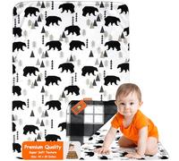 Dear Baby Gear Deluxe Combo Manta y Osos de dosel en aventura multicolor Bb Black Bears / Black and Gray Plaid Minky Negro Talla:Baby