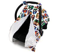 Dear Baby Gear Toldo de lujo para asiento de coche, búhos, multicolor y lunares blancos