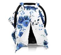 Dear Baby Gear Toldo floral para asiento de automóvil para bebé con apertura de botón a presión, funda de asiento de coche para recién nacidos y niños pequeños, fundas de lactancia, rosas de acuarela