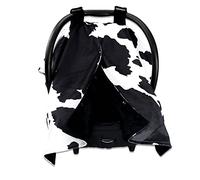 Dear Baby Gear Toldo para asiento de coche de bebé Holstein Cow en blanco y negro con apertura de botón a presión, funda ligera de doble capa que mantiene a los bebés cómodos y protegidos del sol, 40