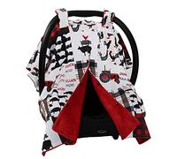 Dear Baby Gear Toldo para asiento de coche, doble capa, visky, colcha de imitación de granja, color rojo, 106 x 76 cm