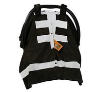 Dear Baby Gear Toldo reversible para asiento de coche de bebé con estampado de fútbol Minky con apertura de botón a presión, cubierta ligera de doble capa que mantiene a los bebés cómodos y protegidos