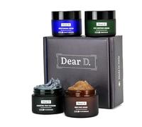 Dear D Box Kit Superior de Cuidado Facial | Rutina Completa En 4 Pasos Con Lavado, Exfoliante, Hidratante y Contorno De Ojos | Set Para Hombres