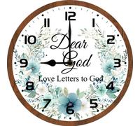 Dear God: Love Letters to God - Reloj de pared de 10 pulgadas, silencioso, sin tictac, para decoración del hogar, cocina, funciona con pilas para baño, dormitorio, sala de estar, oficina, relojes de