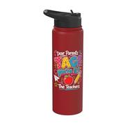 Dear Parents Tag You're It The Teachers Last Day of School Stainless Steel Insulated Water Bottle