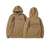 Dear Person Behind Me Hoodie - You Are Enough Mental Health Sweatshirt for Women, Cotton Blend Oversized Graphic Top (4-1,L)